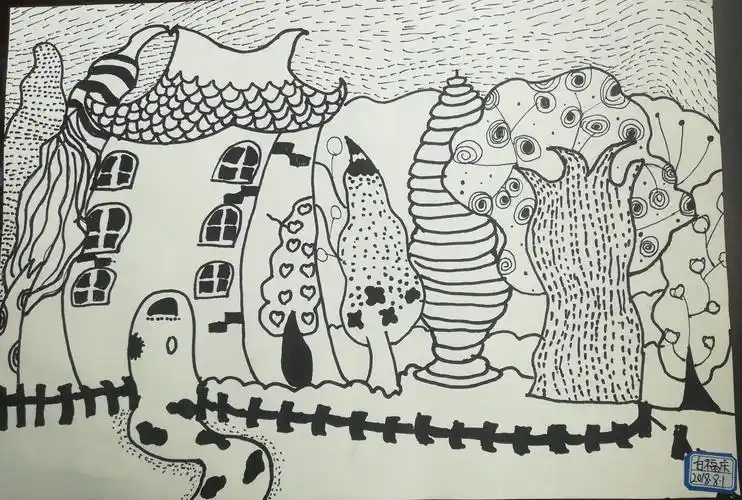 2018年8月2日提升班绘画作品《曲线构图与色彩搭配》