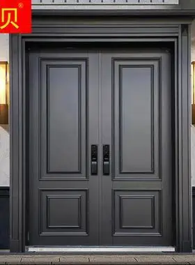 防爆铸铝门别墅大门双开门农村自建房大门家用铜门防盗进户入户门