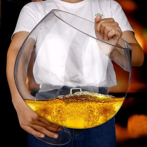 大容量啤酒杯超大扎啤杯巨型红酒杯高脚杯大号英雄杯酒杯网红杯子