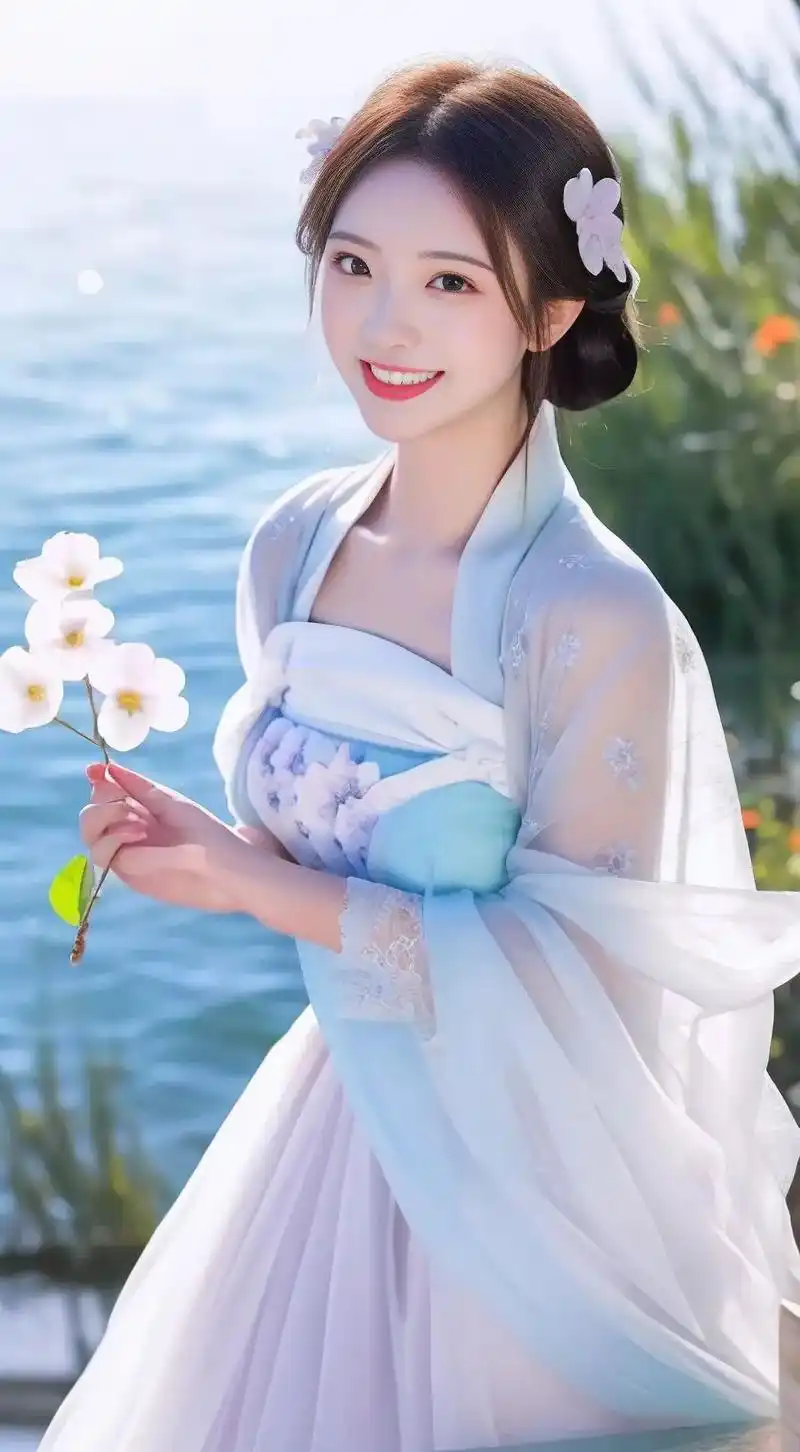 春色满花海,汉服新裾飘.#美女 #古风 #手机壁纸 - 抖音
