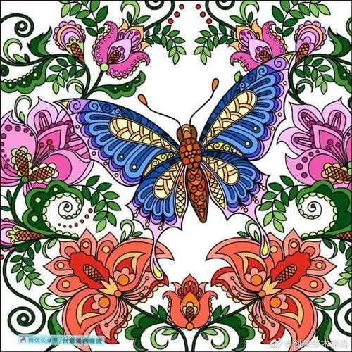 漂亮的蝴蝶主题色彩装饰画.