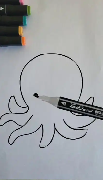 十五秒画一只简单可爱小章鱼简笔画简笔画