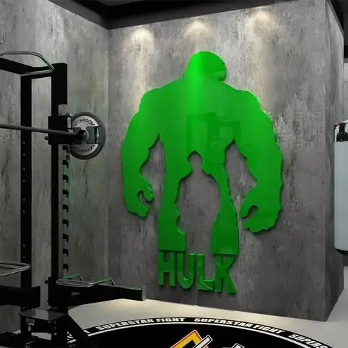 健身房墙面装饰体育运动馆网红墙贴纸创意布置用品漫威背景墙设计