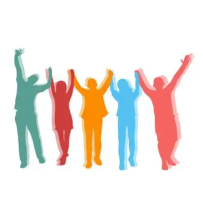 彩色卡通手绘剪影风格五四青年节人物素材原创插画海报青年节五四青年