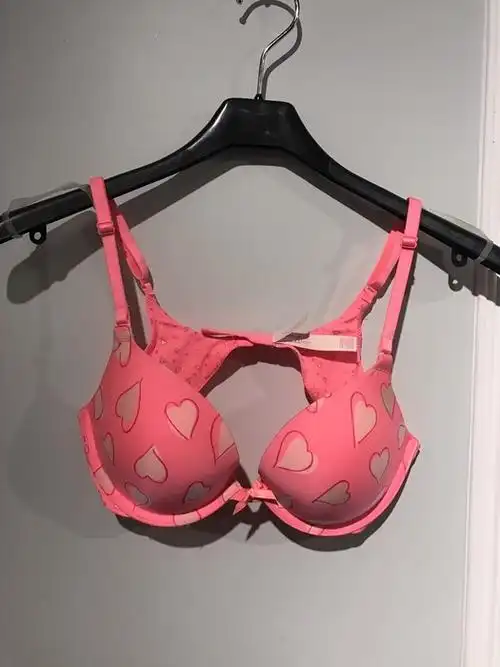 victorias secret维多利亚的秘密粉色满版爱心内衣 34b