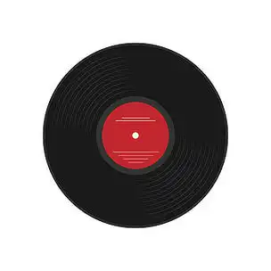 黑胶唱片的矢量图标.音乐主题的插图.在白色背景上隔离.简单的设计.