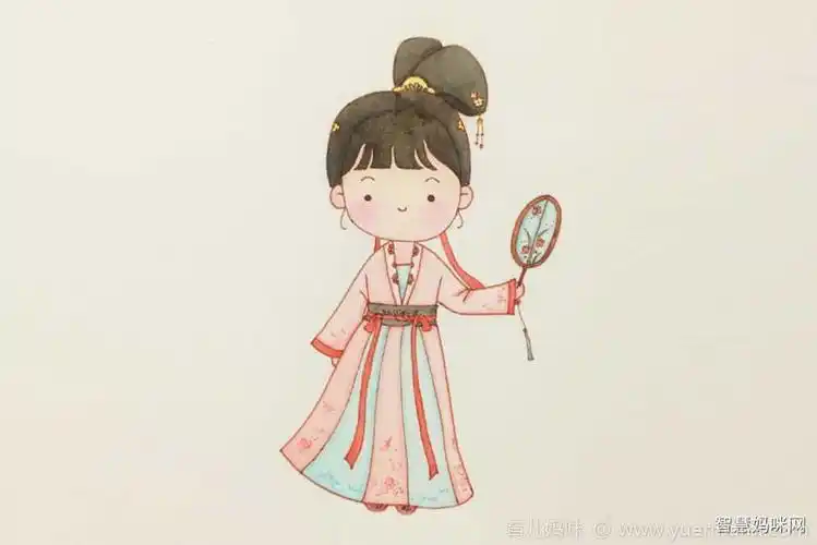 动漫古装小女孩简笔画