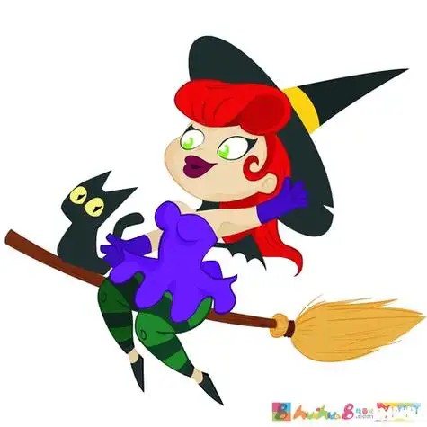 格格巫简笔画带颜色的