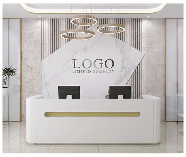 前台大理石背景墙 仿大理石纹公司前台背景墙壁纸服装店美容院吧台