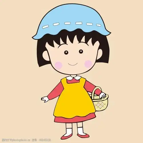印花矢量图t恤图案卡通人物人物樱桃小丸子免费素材