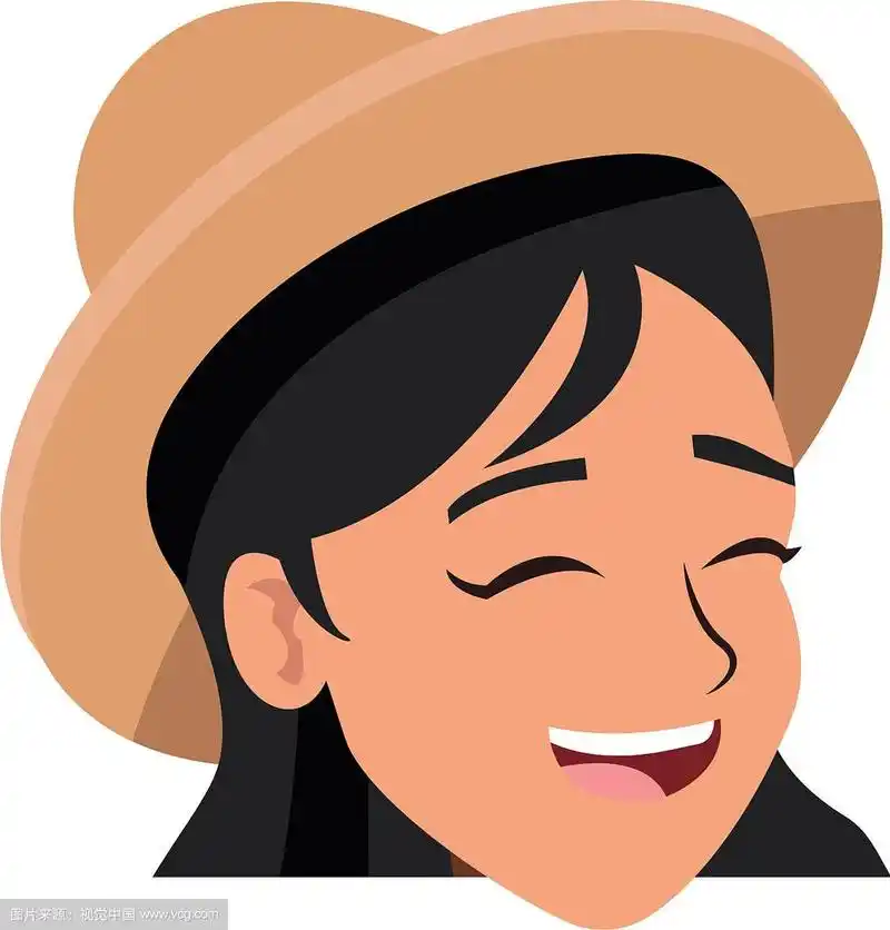 卡通脸女人快乐大笑的形象