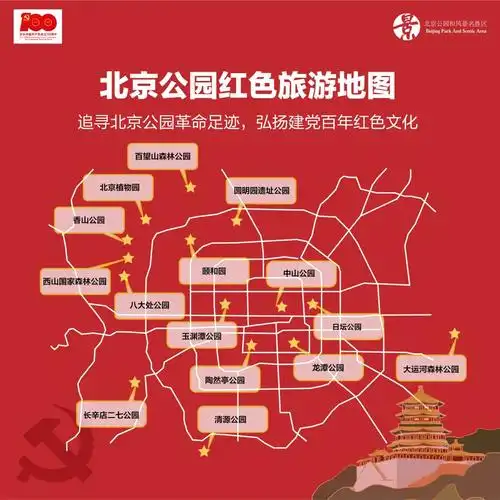 北京公园红色旅游地图追寻北京公园革命足迹弘扬建党百年红色文化