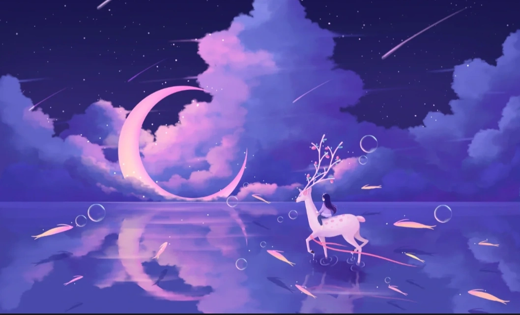 唯美梦幻的麋鹿图片