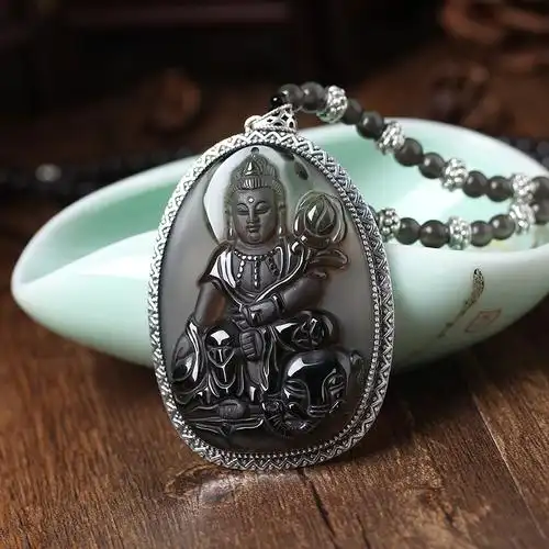 冰种曜石属龙属蛇守护神普贤菩萨佛像本命佛生项坠