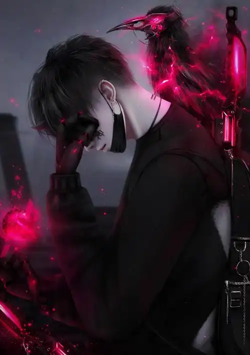 动漫帅气乌鸦男孩子图片 插画 - 空间壁纸网