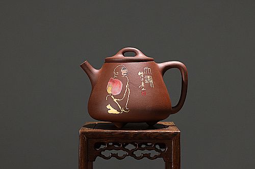 朵云轩茶具  齐白石 大寿图 高石瓢紫砂壶