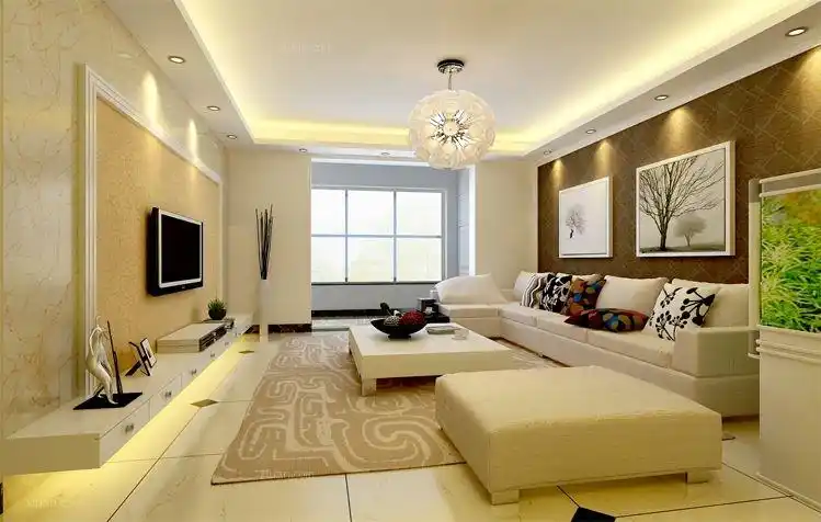 蓝海港湾130平三居暖色调装修效果图