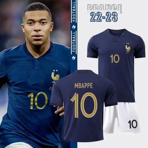 法国2022世界杯球衣国家队主场姆巴复古足球套装足球服