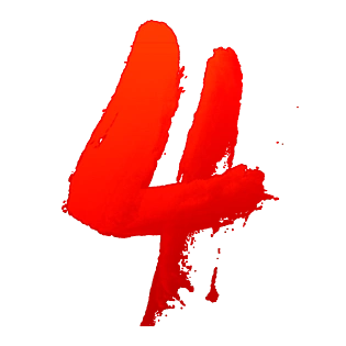 中国风创意渐变红色水墨倒计时数字4