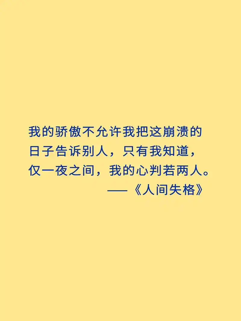 人间失格经典语录丧到极致才清醒