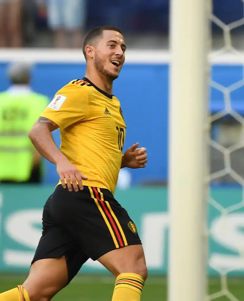 足球——三四名决赛:比利时队埃·阿扎尔破门(6)