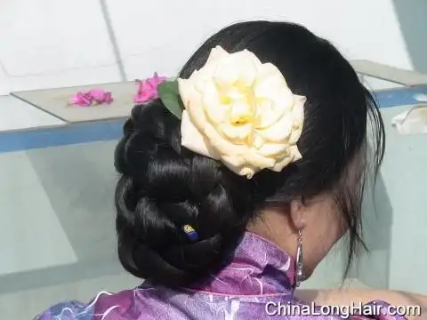 吉林长发女沈淑香(发长2.30米,汪清) 图片2 发髻