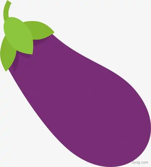 卡通紫茄子png素材透明免抠图片-其他元素