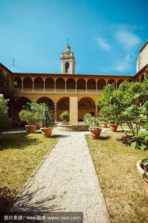 教堂院子,城堡镇,意大利