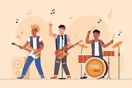 摇滚乐队的插图
