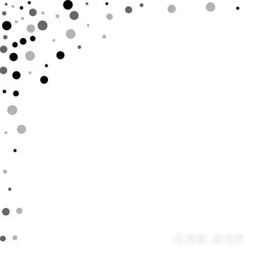 随机的黑点抽象的左上角与随机的黑点在白色背景矢量