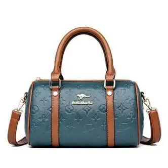 酷奇袋鼠2023新款简单时尚洋气真皮包手提斜挎波士顿包枕头包大容量特