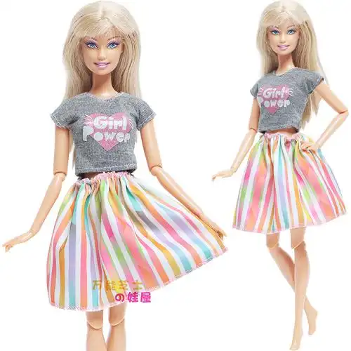 迷铭乐30厘米芭比洋娃娃公主衣服裤子裙子毛衣仿真儿童过家家玩具配件