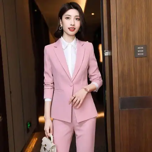 职业装女套装秋冬新款时尚气质修身长袖西装外套裤子裙子