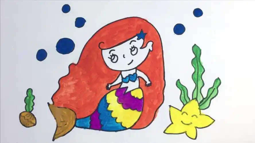 漂亮的美人鱼公主简笔画【简笔画】美人鱼公主怎么画漂亮
