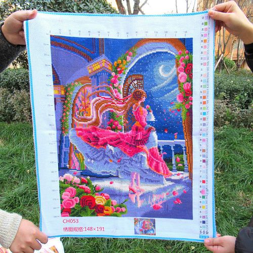 纯手工十字绣成品月光美少女孩儿童卧室卡通现货现代简约新款挂画