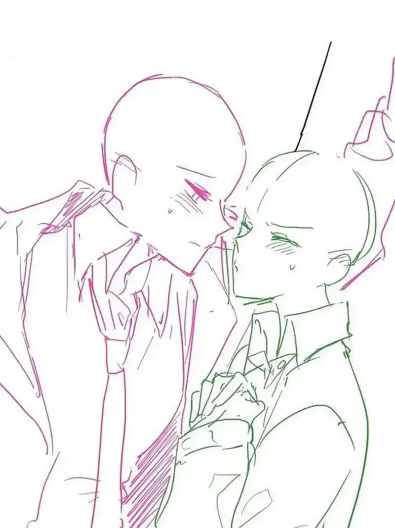 【绘画素材】情侣暧昧互动线稿素材参考7515 分享一波情侣线稿