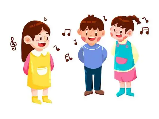彩色手绘卡通儿童世界儿歌日可爱儿童唱歌元素png素材