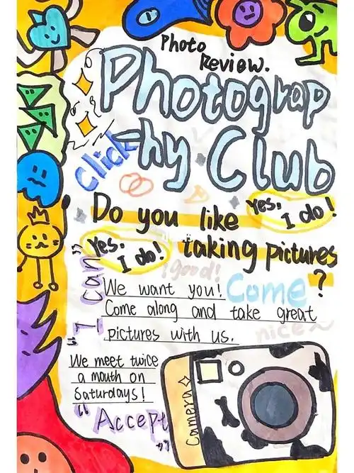 英语摄影社团海报