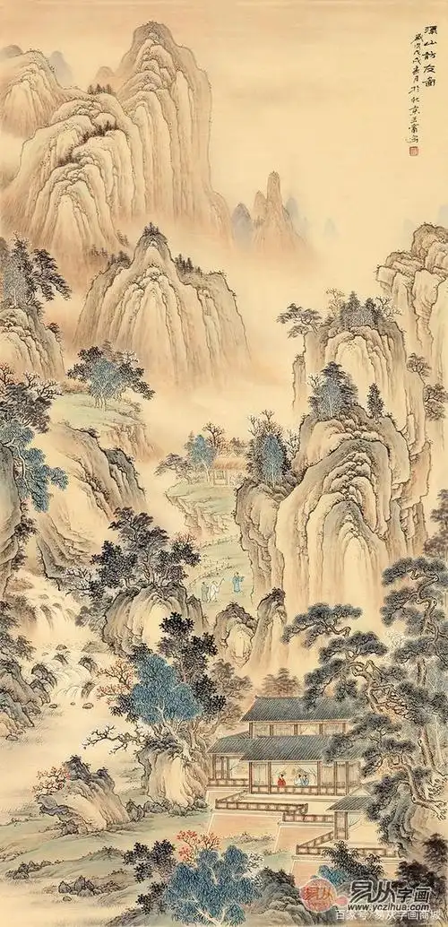 经典仿古山水画赏析丨中美协画家王宁《溪山访友图》