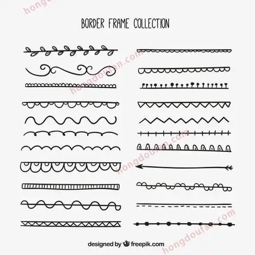 简单的手绘手抄报花边分割线简笔画大全