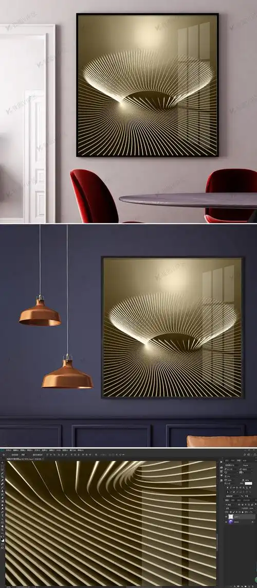 线条装饰画图片素材(其他格式)免费下载_现代简约装饰画大全-我图网