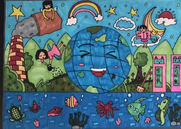 守护自然资源" 青年路小学的"艺术家们" 拿起了手中"爱"的画笔 为我们