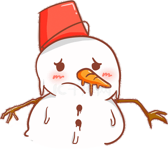 冬天雪人融化动图gif