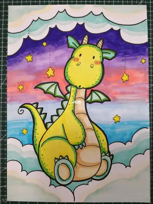 呆萌小恐龙03马克笔儿童画