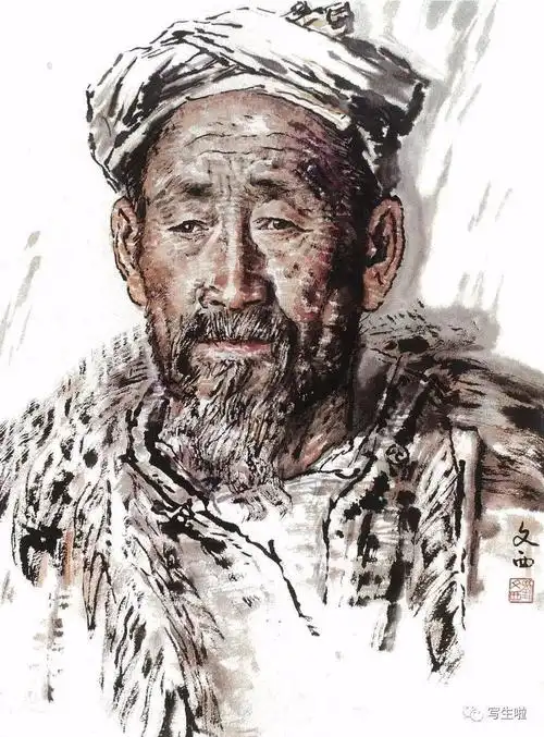 中国写生绘不尽的黄土情中国人物画大师刘文西作品附精彩局部