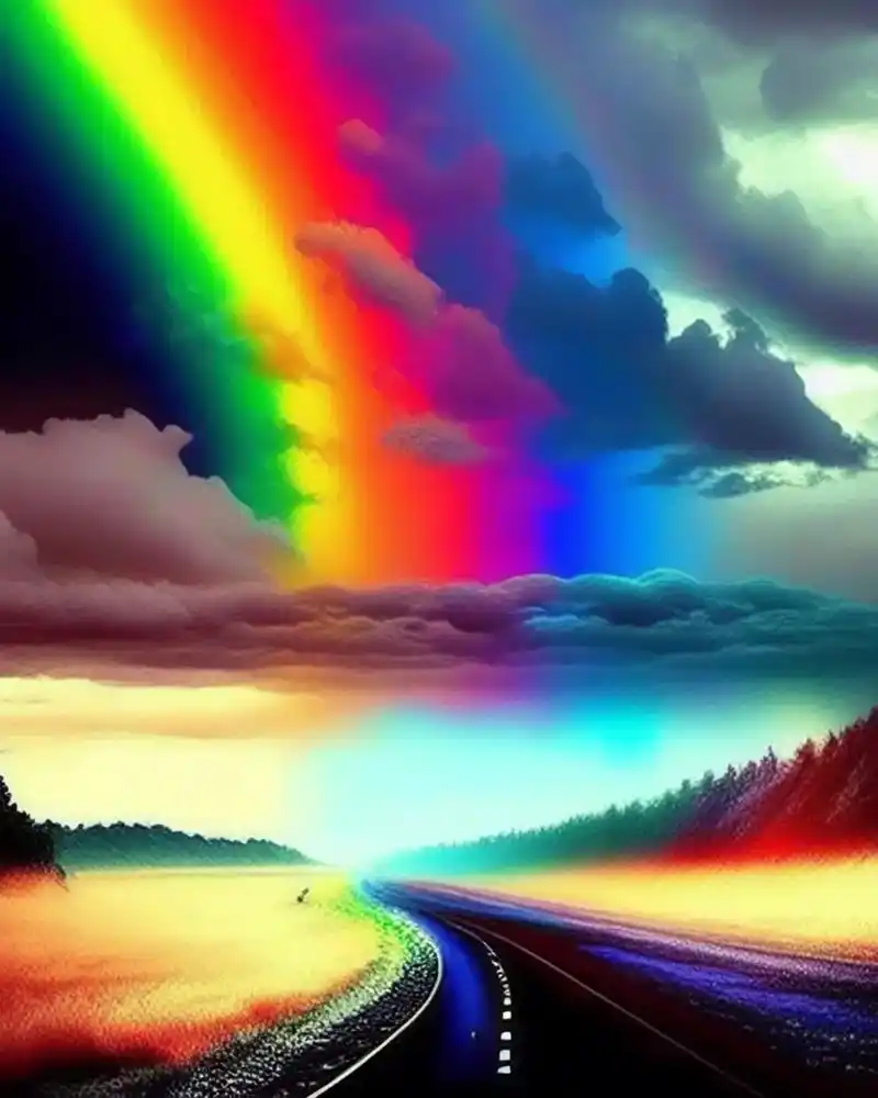 彩虹下的亚当夏娃 - 抖音