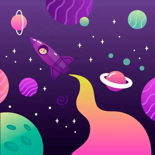 渐变星系背景矢量素材