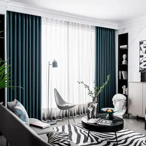 2021新款现代简约高档大气客厅酒店雪尼尔定制卧室定制窗帘