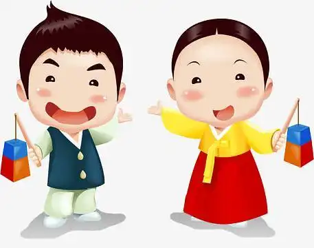 矢量卡通可爱韩国人物素材