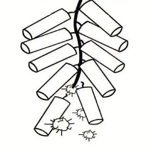 新年鞭炮爆竹简笔画素材06